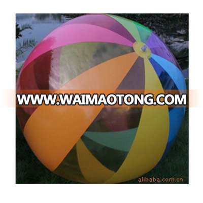 Transparent pvc inflatable rainbow beach ball clear